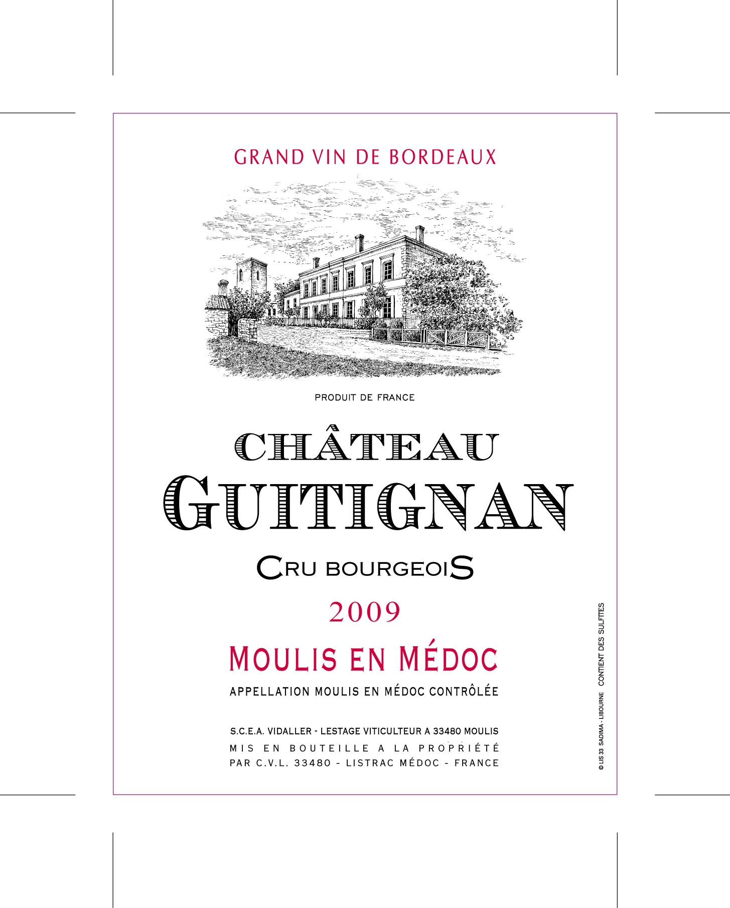 Château Guitignan - Etiquette (2009)
